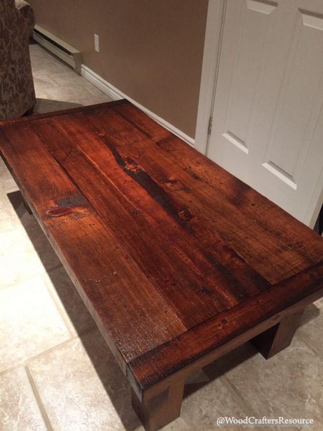 Coffee Table Made From Reclaimed Lumber - view of the top