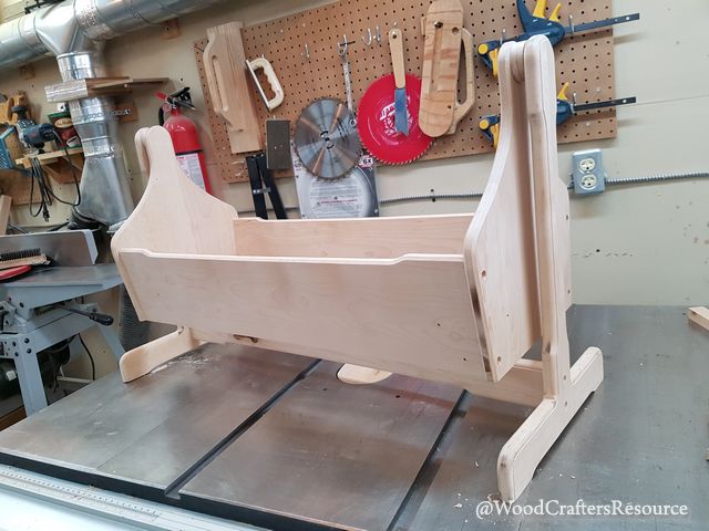 Doll pendulum cradle ready for stain and varnish